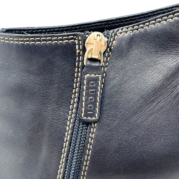 Gucci GG Logo Interlocking Monogram Black Leather High Heels Ankle Boots US 7.5 - Picture 8 of 13